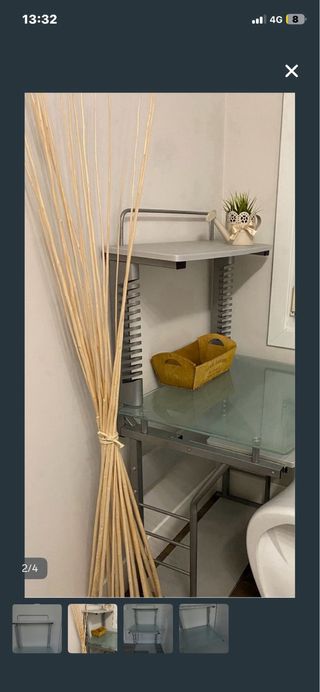 Escritorio de cristal y metal