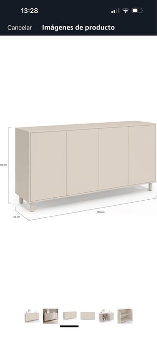 Aparador 160cm 4 puertas madera beige
