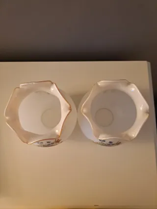 Pareja tulipas cristal opalino decoración floral