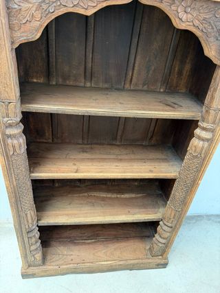 Librería colonial en madera de teka maciza,