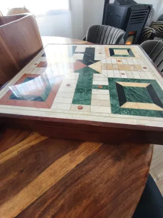 Mesa auxiliar Parchís Zara Home Mármol