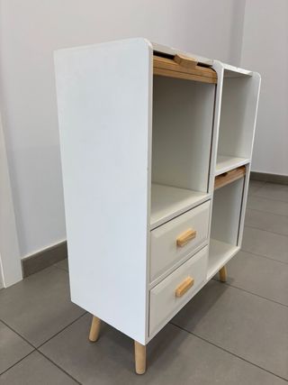 Mesa auxiliar multiusos bambú y madera