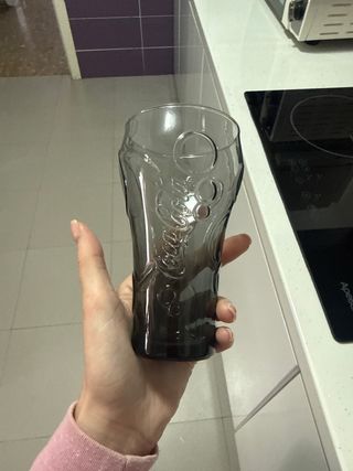 9 Vasos Coca-Cola Vidrio Azul y Gris