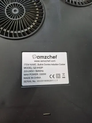 Vitrocerámica portátil Amzchef 1500W/1800W