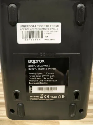Impresora de tickets aqprox negra