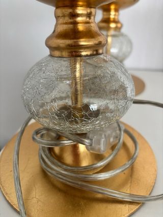 Lámparas doradas con pantalla de nácar