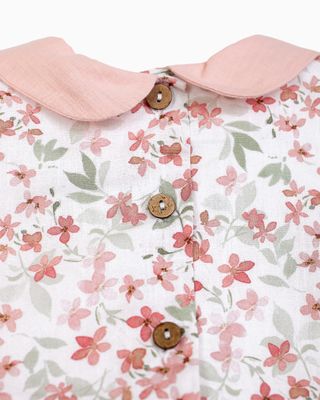 Conjunto blusa y cubrepañal floral - Talla 6m