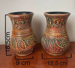 Pack 2 jarrones cerámica rústica