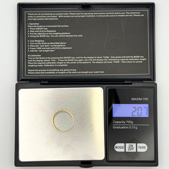 Anillo Oro 18K, Carrillera, 2.07gr, T-15