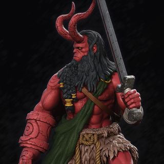 Figura Resina Hellboy Guerrero