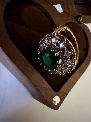 Anello retro oro con pietra verde