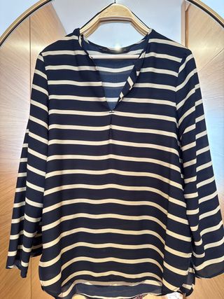 Camisa Zara Rayas Azul y Blanco