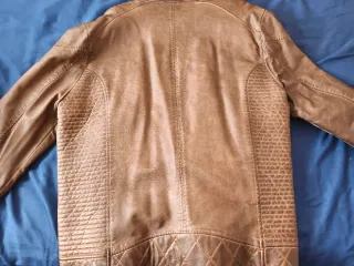 Chaqueta hombre semi-cuero marrón