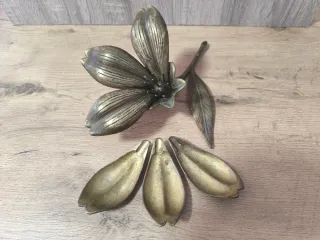 Cenicero Bronce Antiguo Flor 50s-60s