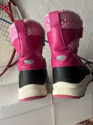 Botas de Nieve Niña Rosa y Negra talla 34