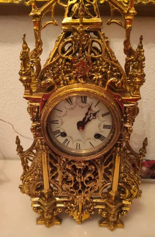 Reloj Sobremesa Bronce Dorado Antiguo
