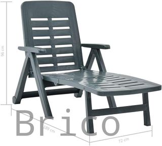 Tumbona Plegable Smeraldo con Ruedas Verde