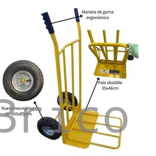 Carretilla Almacén Rueda Neumática Pala Abatible 300 Kg