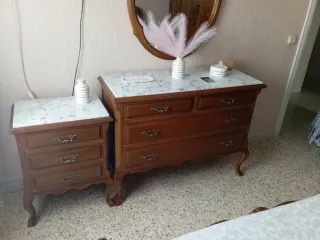 Dormitorio Clásico Madera Tallada