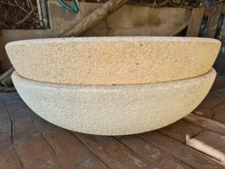 Jardinera redonda hormigón blanco de 80cm