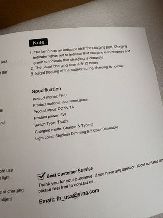 Lampada touch ricaricabile arancione