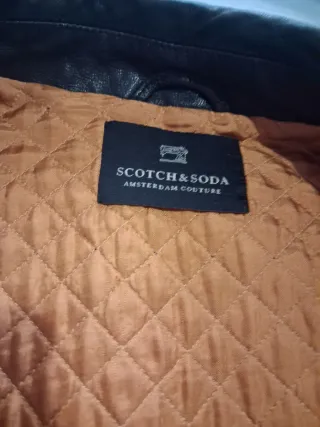 Cazadora de  piel  Scotch & Soda Negra