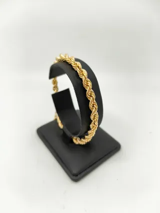 Pulsera Cordón Salomónico Oro 18k Cadena Seguridad
