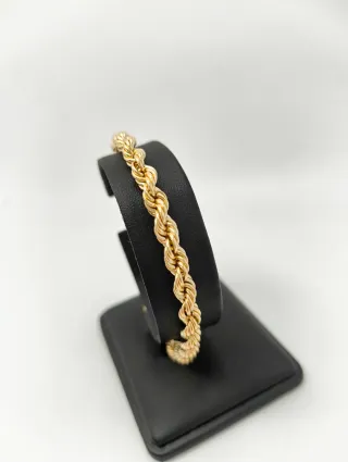 Pulsera Cordón Salomónico Oro 18k Cadena Seguridad