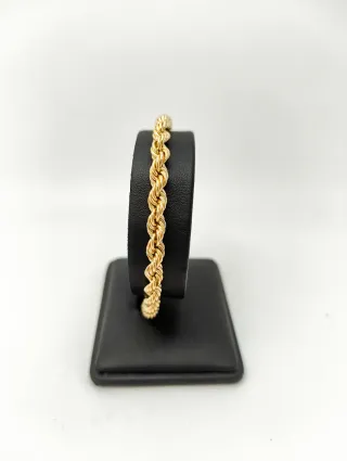 Pulsera Cordón Salomónico Oro 18k Cadena Seguridad