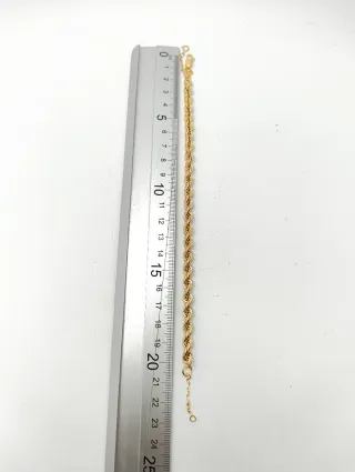 Pulsera Cordón Salomónico Oro 18k Cadena Seguridad