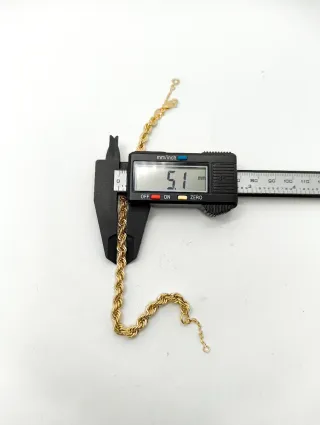 Pulsera Cordón Salomónico Oro 18k Cadena Seguridad