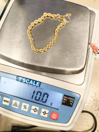 Pulsera Cordón Salomónico Oro 18k Cadena Seguridad