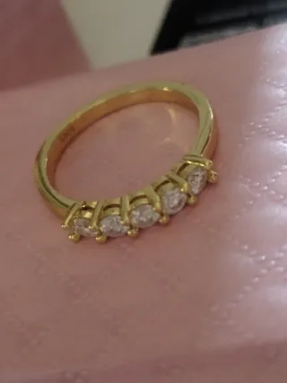 Anillo chapado Oro 3.0mm Moissanita