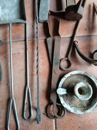 Lote chimenea metal y terracota