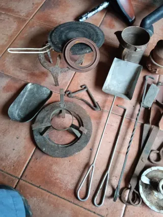 Lote chimenea metal y terracota