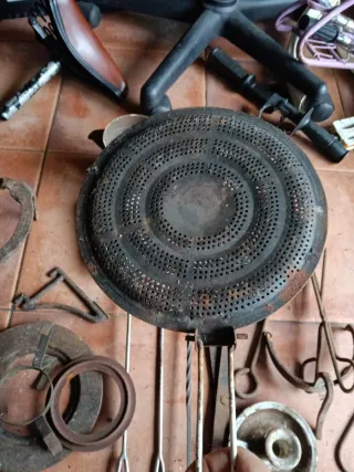 Lote chimenea metal y terracota