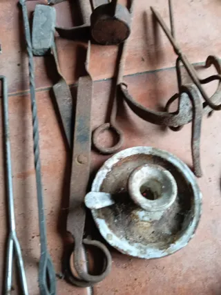 Lote chimenea metal y terracota