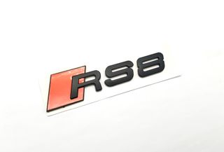 EMBLEMA TRASERO LETRAS AUDI RS8 NEGRO MATE