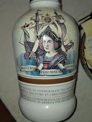 Botella Antigua Cristóbal Colón América