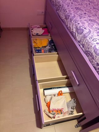 Cama nido 90x1.90 con 4 cajones