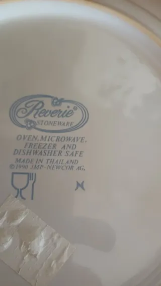 6 Piatti piani in gres Reverie con fiori rosa