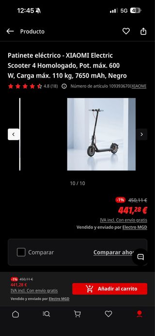 Patinete Eléctrico Xiaomi Como Nuevo poco uso.