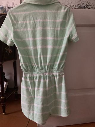 Mono corto cuello solapa rayas