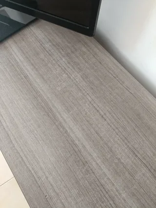 Mueble TV salón madera y cristal