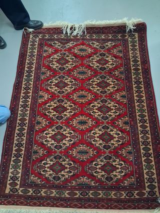 Alfombra Persa Lana Beige y Roja