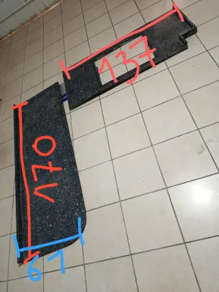 Encimera de mármol negro y gris