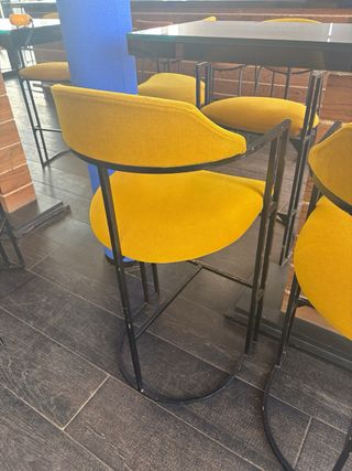Sillas Altas de Bar Amarillas y Negras