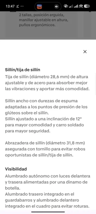 Bicicleta Urbana Elops 28 Clásica