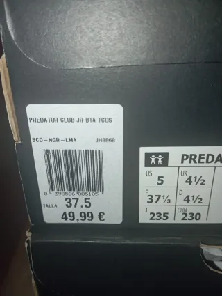 Adidas Predator Botas Fútbol Blancas y Amarillas