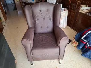 Sillón Marrón Piel Sintética